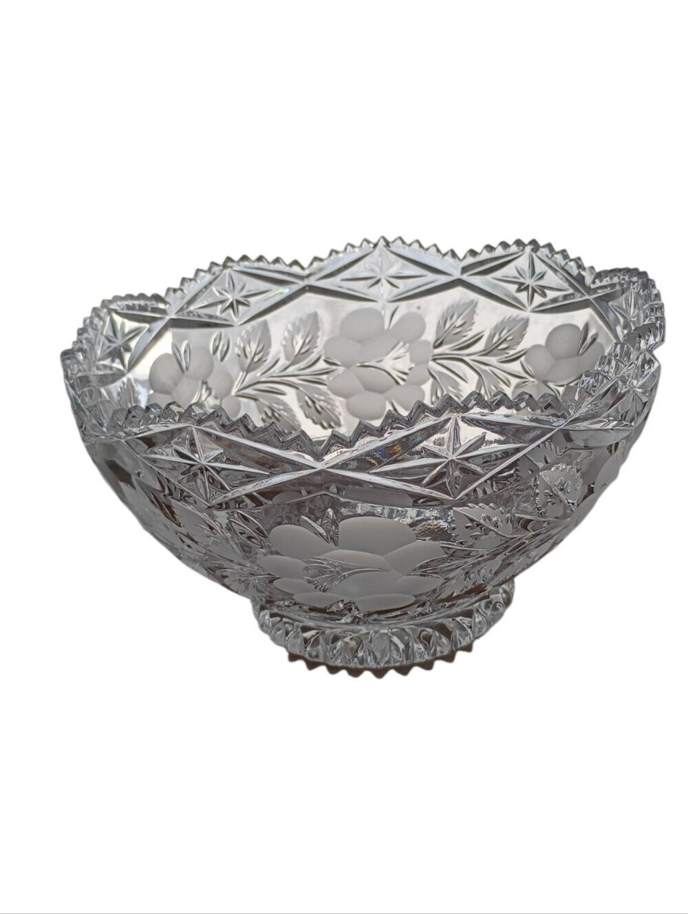 Vintage Lead Crystal Clear Serving Bowl 8.5"